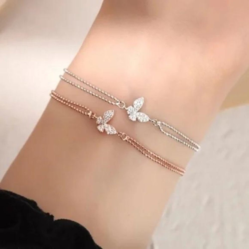 BUTTERFLY 925 STERLING SILVER BRACELET, NICE BRACELET, CUTE BRACELET - Picture 2 of 3